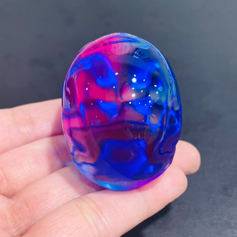 2" Rainbow Titanium melting Quartz Hand carved skull crystal reiki healing 1PC