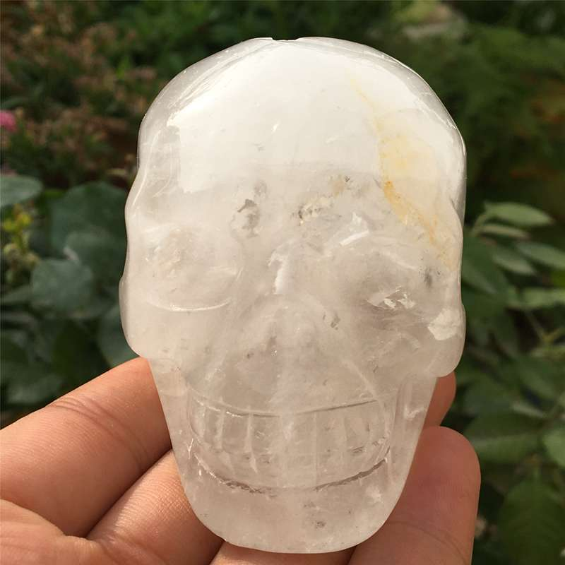 0.39kg Natural clear quartz skull carved Quartz Crystal skull Healing