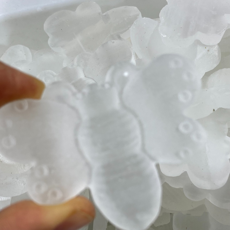 Natural Gypsum Selenite bee Hand Carved Quartz Crystal Reiki healing 1PC