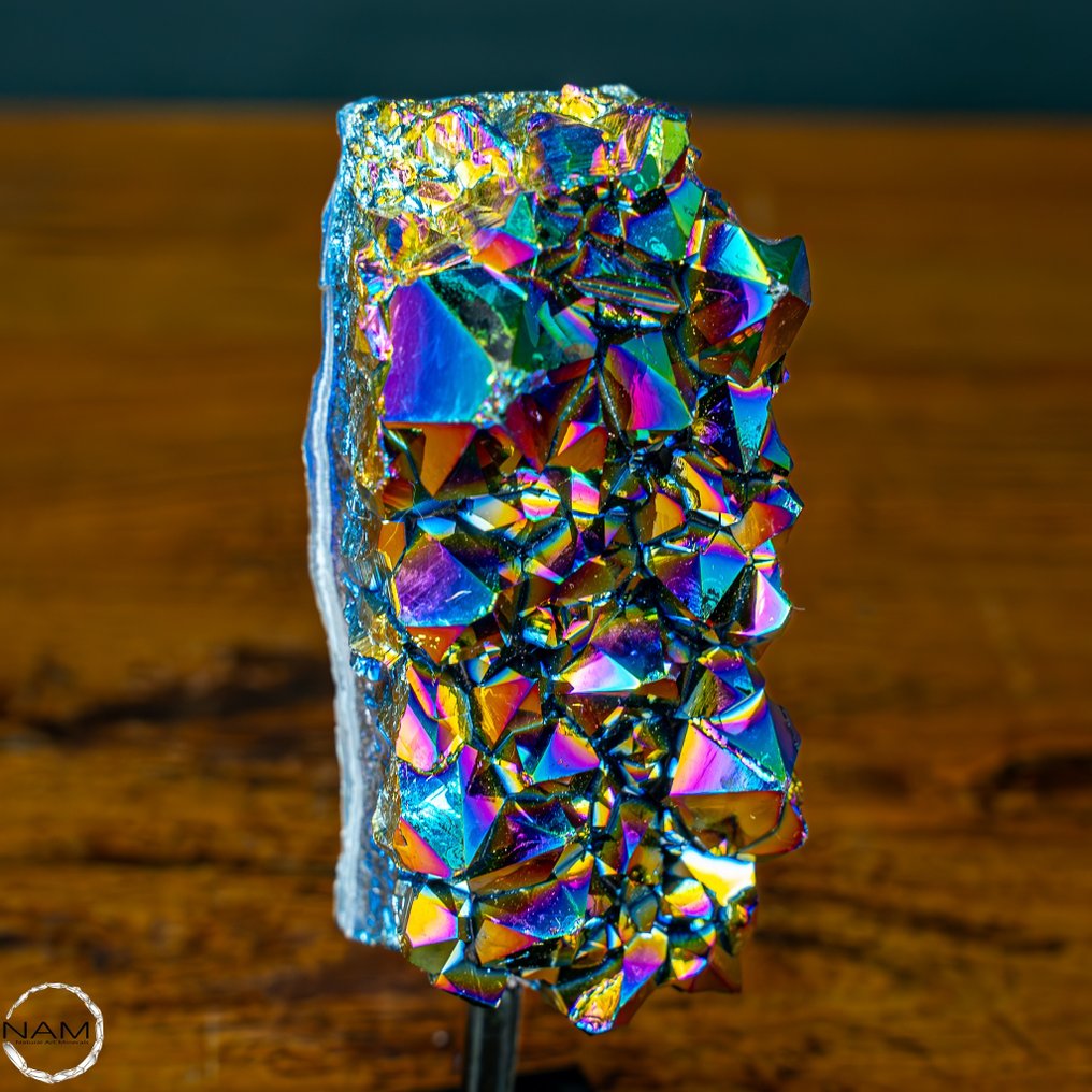 Very Rare AAA+++ Rainbow Aura Amethyst on stand- 400 g