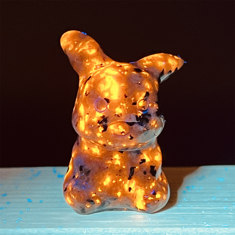 1.5" Natural quartz carved Pikachu skull Quartz crystal skull reiki healing