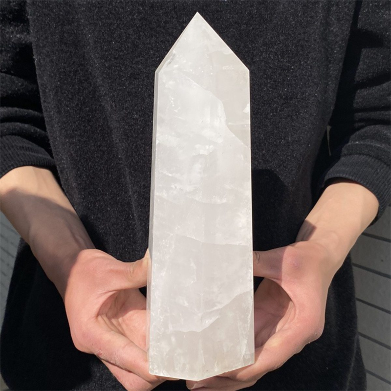 2550gNatural  White Quartz Obelisk Crystal Wand Point Healing Mineral Stone