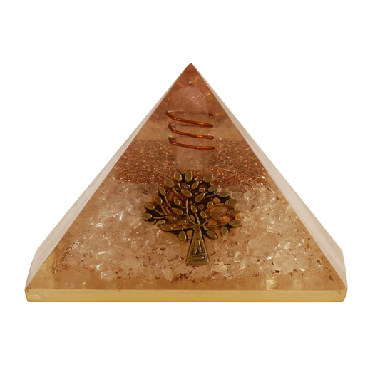 Clear Quartz Orgone Pyramid Tree Of Life Healing Energy Free Shipping