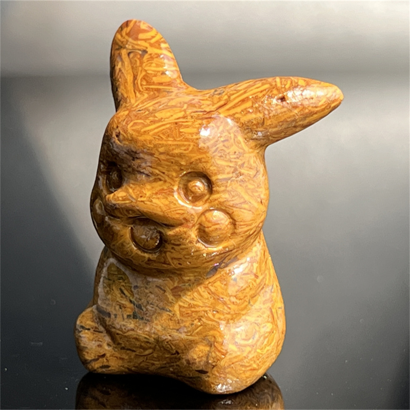 1.5" Natural quartz carved Pikachu skull Quartz crystal skull reiki healing