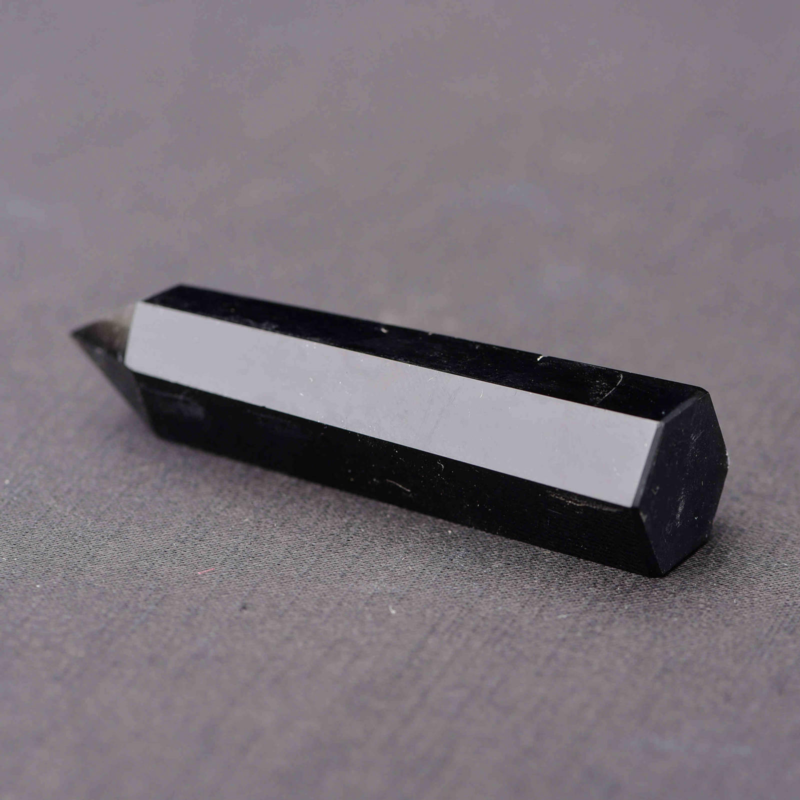 50-60mm Natural Obsidian Quartz Crystal Stone Point Healing Hexagonal Wand Black