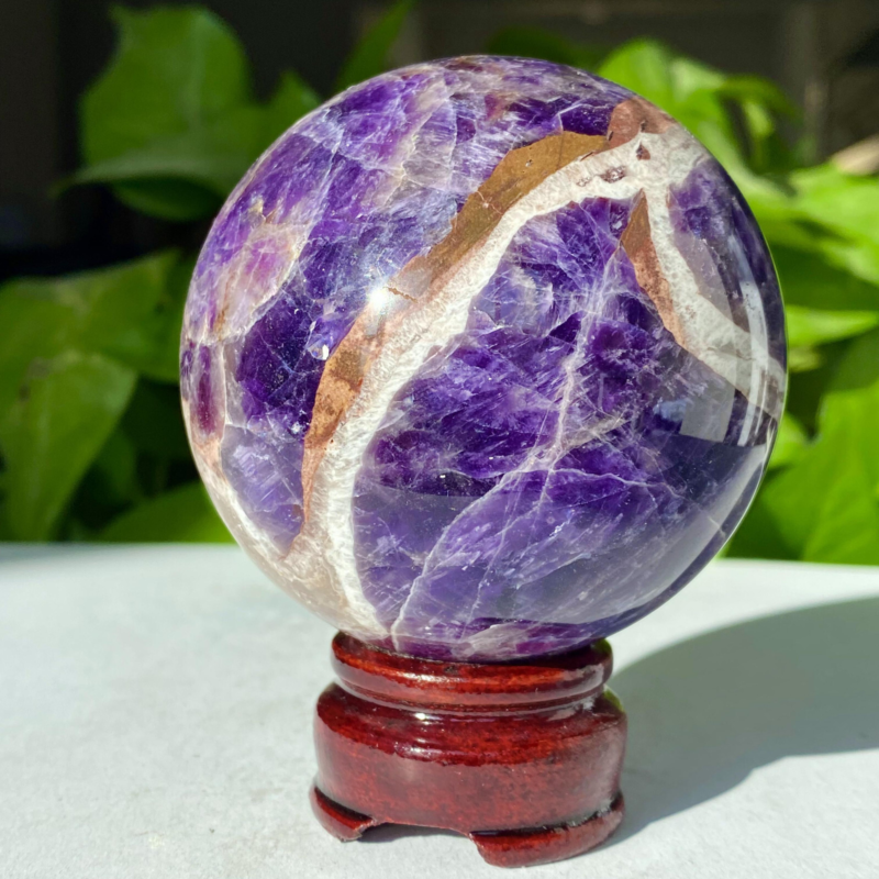 1.27LB Rare High Quality Purple Dream Amethyst Quartz Crystal Sphere Healing Bal