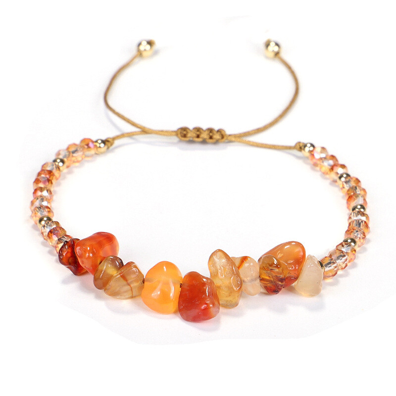 Gemstone Bracelet Natural Anxiety Stone Lucky Crystal Chakra Adjustable Reiki UK