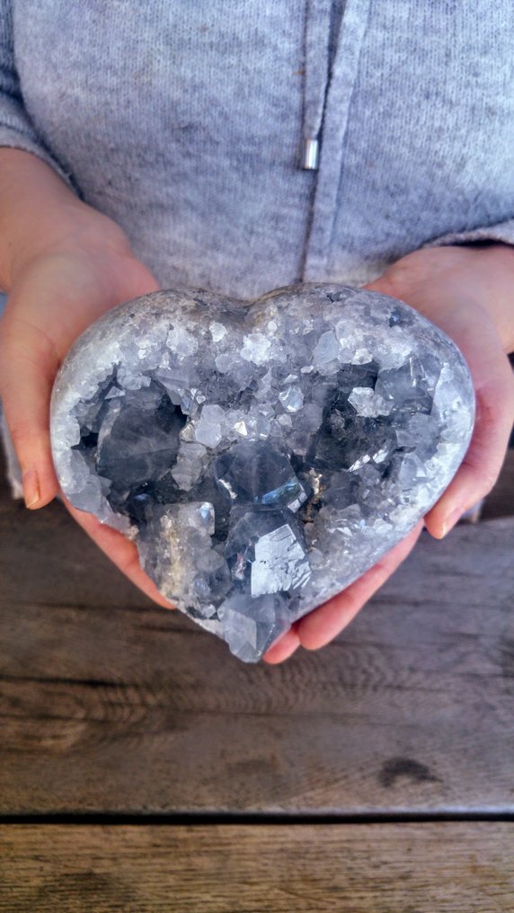 Celestite Celestine Druse Cluster - Heart Crystals - 2500 g