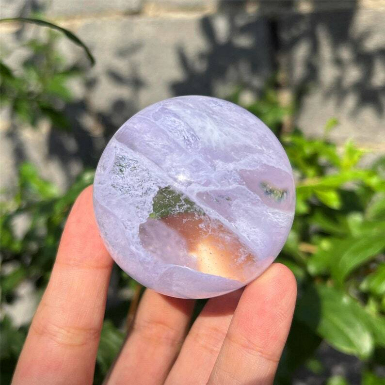 ,Pink Clear Melting stone sphere quartz reiki healing augury Crystal gifts 1pc