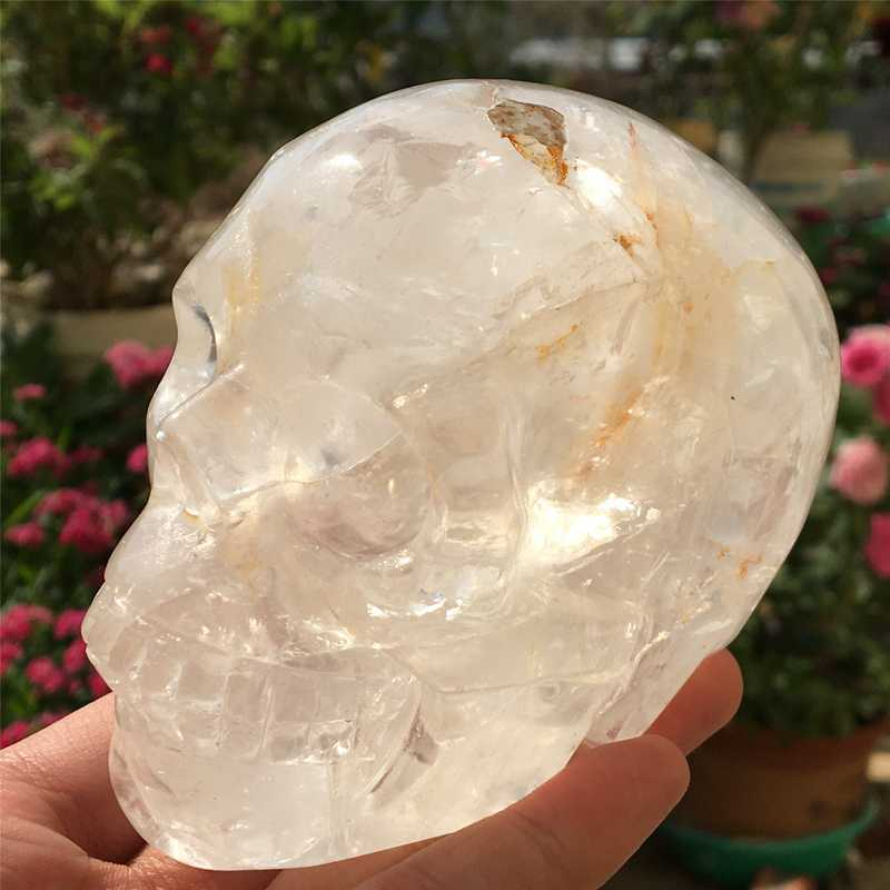 0.72kg Natural clear quartz skull carved Quartz Crystal skull Healing