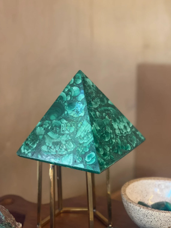 Natural Large Malachite pyramid, malachite sculpture, Extra Quality large Cube