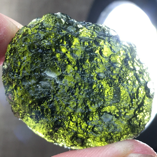 80.1Ct MOLDAVITE From Czech Republic From Meteorite Impact With Chips