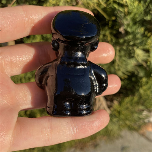 1pc Natural obsidian hand carved Quartz Crystal stone skull Reiki healing