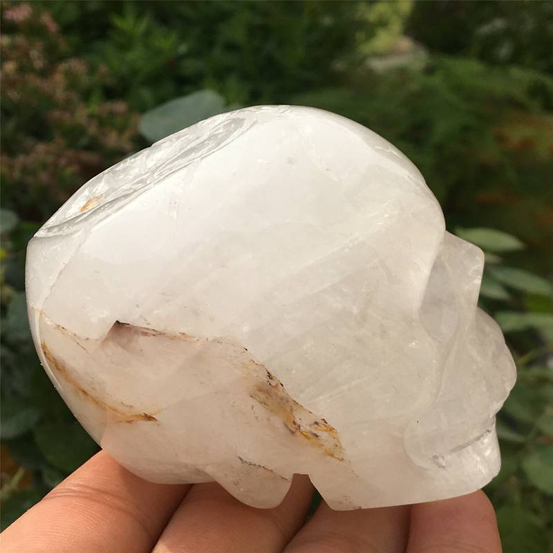 0.39kg Natural clear quartz skull carved Quartz Crystal skull Healing