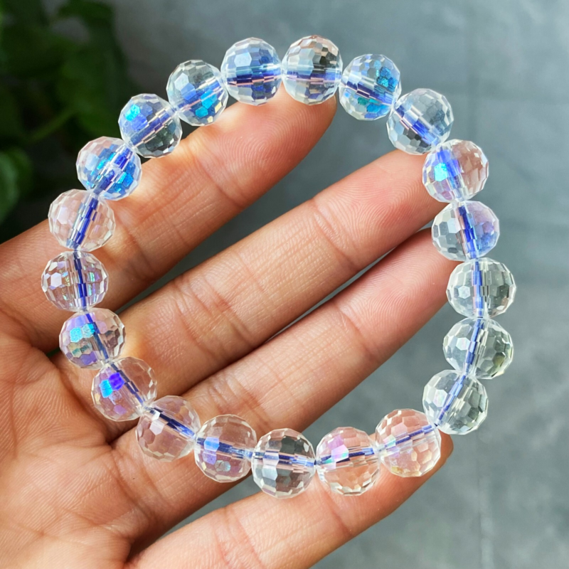 9.7mm Natural Blue Moonstone Strong Light Crystal Beads Bracelet