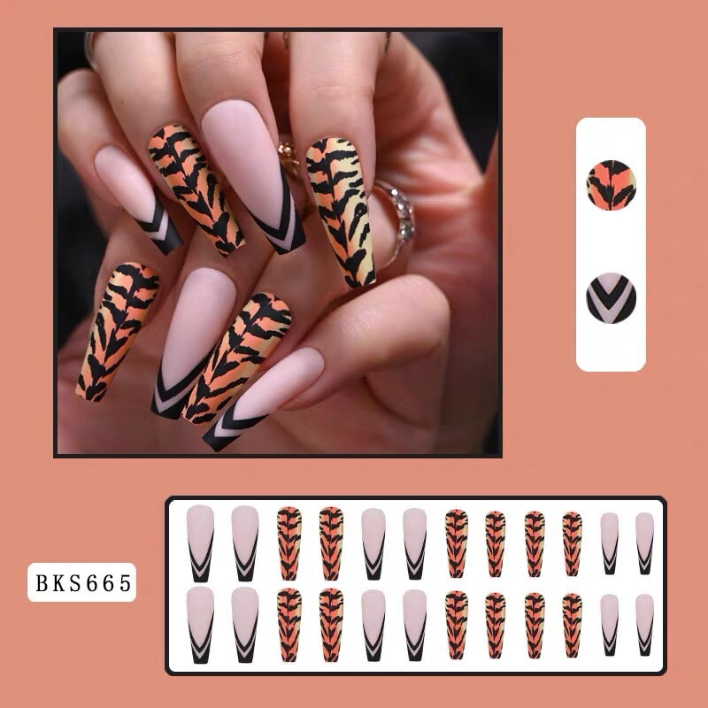 Handmade Press on nails coffin/square/almond long length summer theme