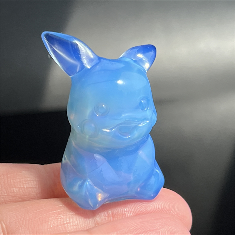 1.5" Natural quartz carved Pikachu skull Quartz crystal skull reiki healing