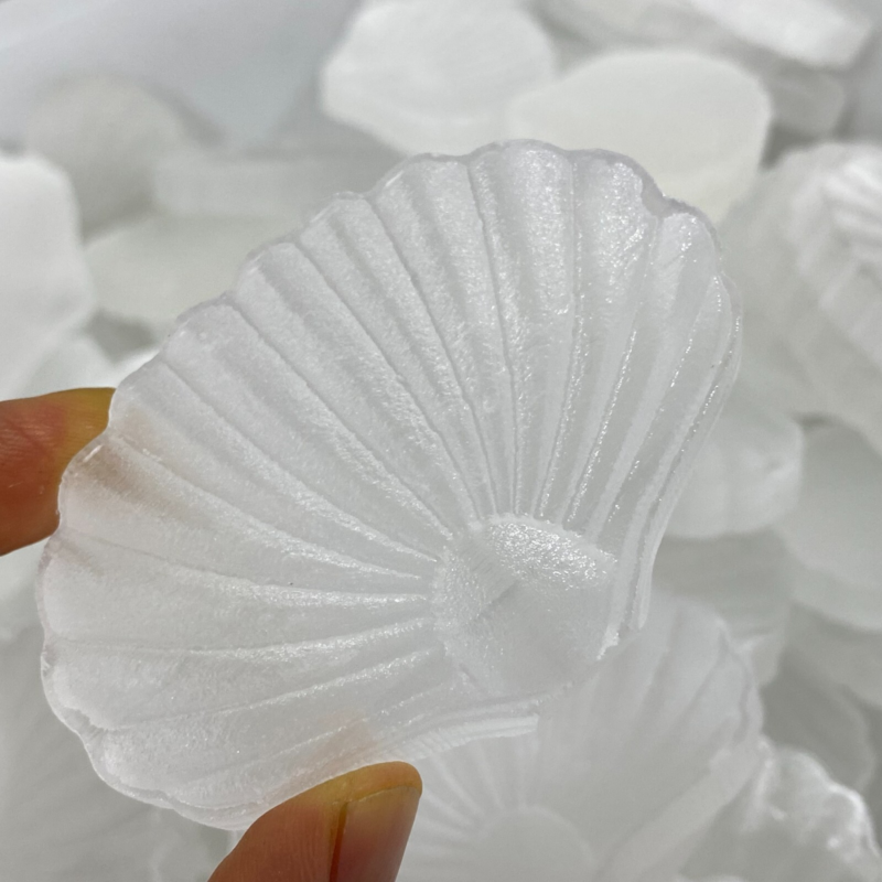 Natural Gypsum Selenite shell  Hand Carved Quartz Crystal Reiki healing 1PC
