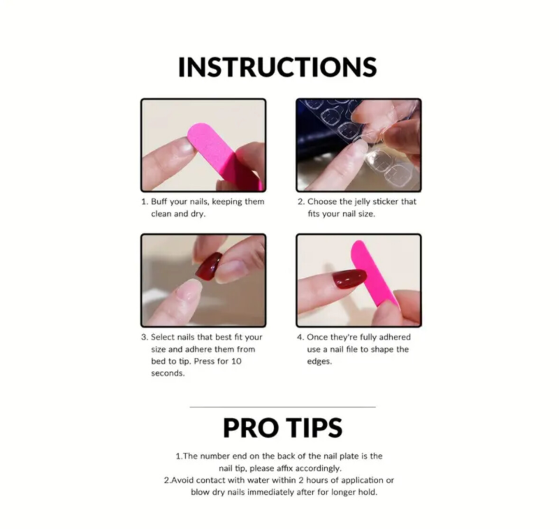 24pcs Press On False Finger Nails Fake Nails Glittered Solid Colours 52 Options