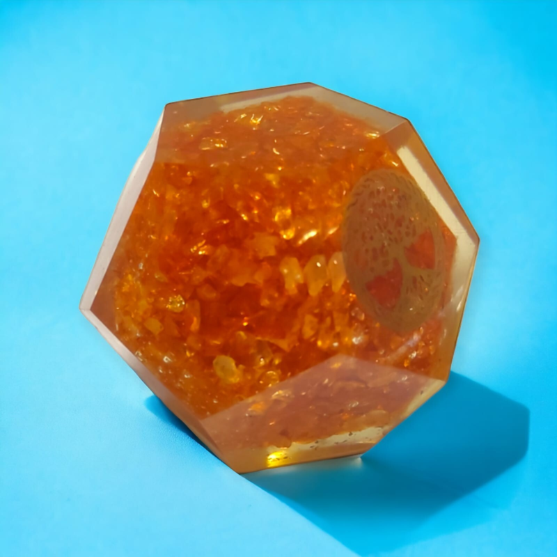 Orange Aventurine Orgonite Dodecahedron Crystal Tree Of Life Healing 40-45MM