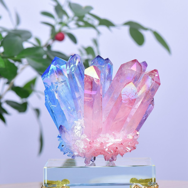 0.84LB Electroplated Color Crystal Cluster Crystal Mineral Reiki Healing