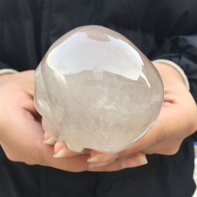0.39kg Natural clear quartz skull carved Quartz Crystal skull Healing