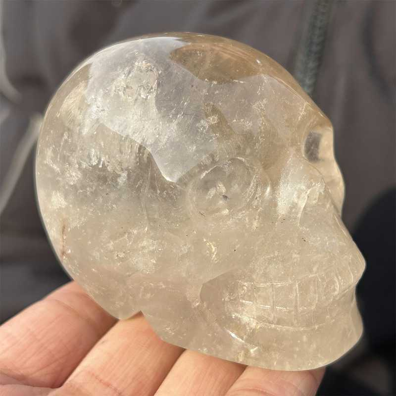 0.41kg Natural clear quartz skull carved Quartz Crystal skull Healing