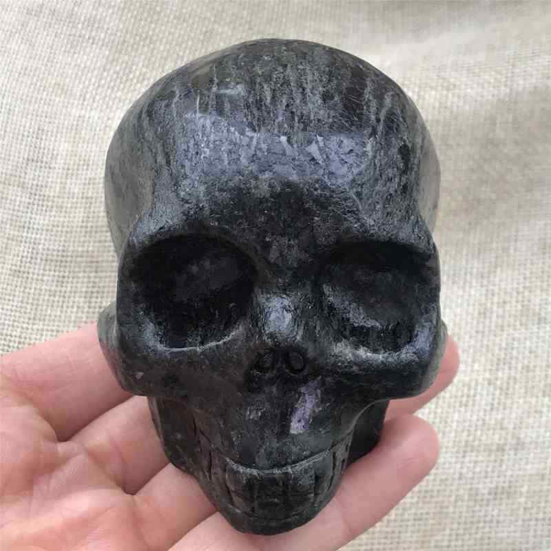 0.56kg Natural black jade quartz skull carved Quartz Crystal skull Healing