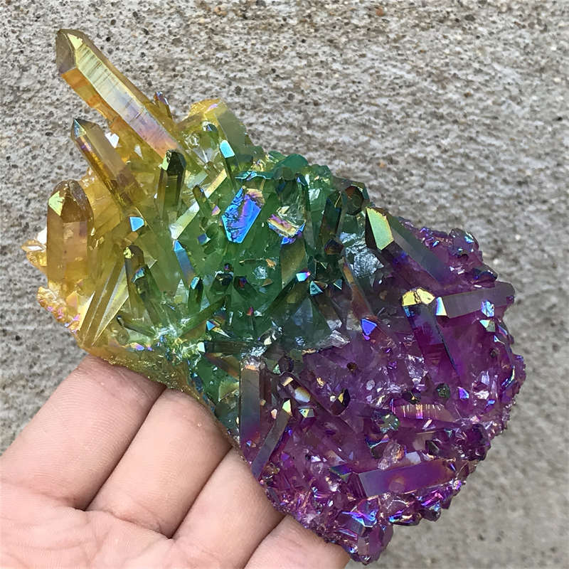 240g Titanium Cluster Quartz Crystal Specimen Mineral Point Healing