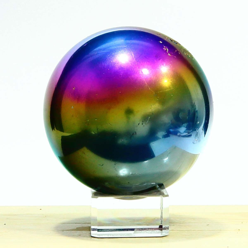 601g Crystal Electroplated Rainbow Crystal Ball Quartz Sphere Energy Healing