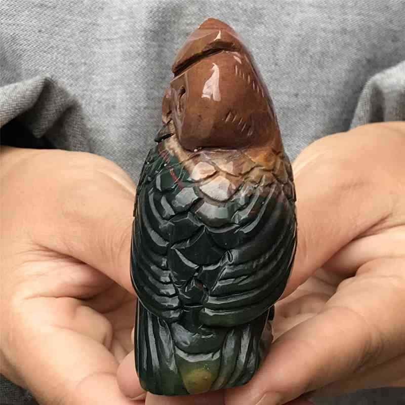0.19kg Natural ocean jasper owl skull carved Quartz Crystal skull Healing