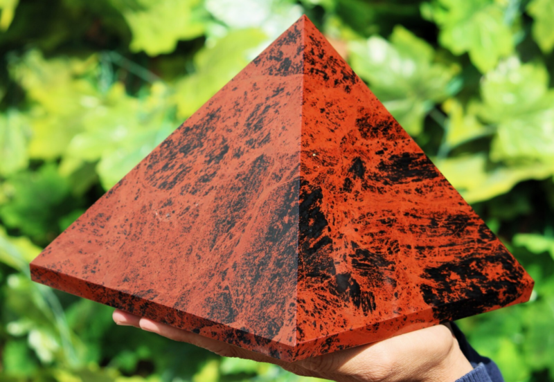 Red Mahogany Obsidian Pyramid Crystal Healing Display Specimen Stone Huge 205mm