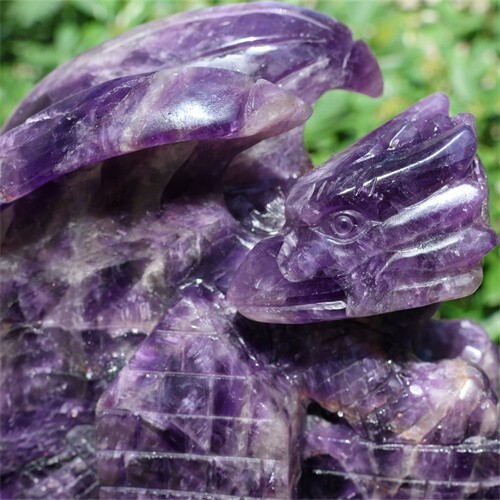 3.54kg Natural Dream Amethyst Dragon Castle Skull Carved Reiki Quartz Crystal Sk