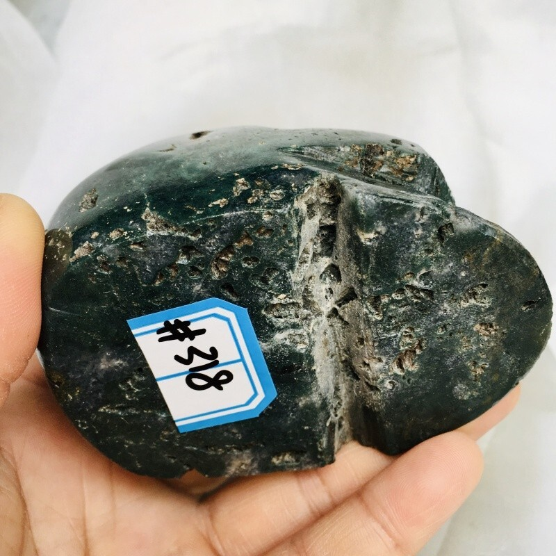 0.474kg moss agate skull home decoration product crystal