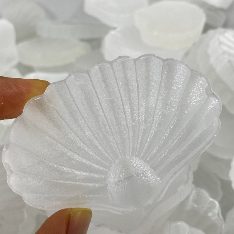 Natural Gypsum Selenite shell  Hand Carved Quartz Crystal Reiki healing 1PC