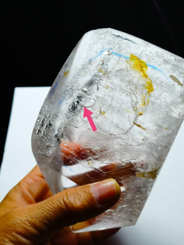 Collection Tibetan Crystal Point 2 Big Visible Moving Bubble Enhydro 5.47 in