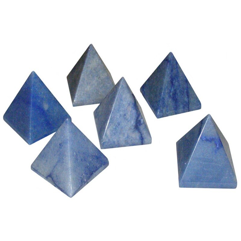 Natural Blue Aventurine Jasper Quartz Crystal Chakra Tower Pyramid Healing Decor