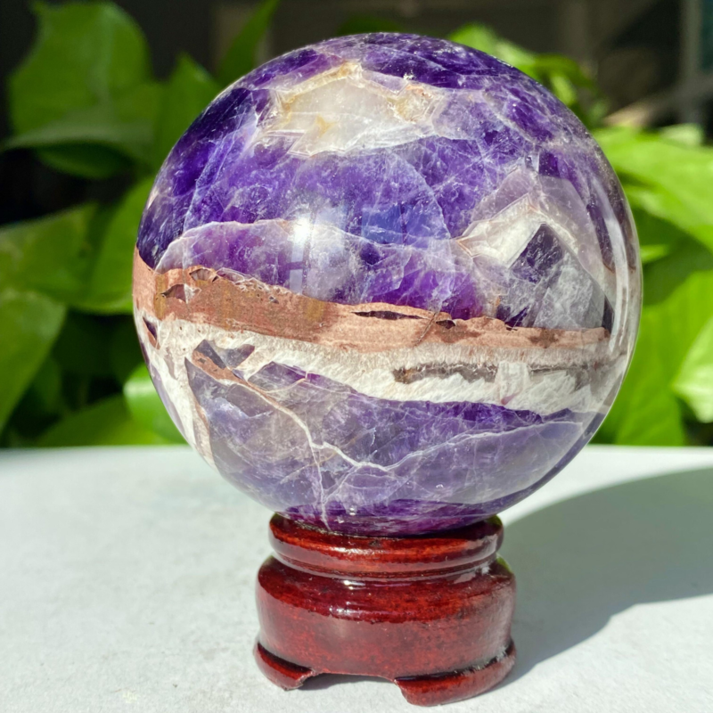 1.27LB Rare High Quality Purple Dream Amethyst Quartz Crystal Sphere Healing Bal