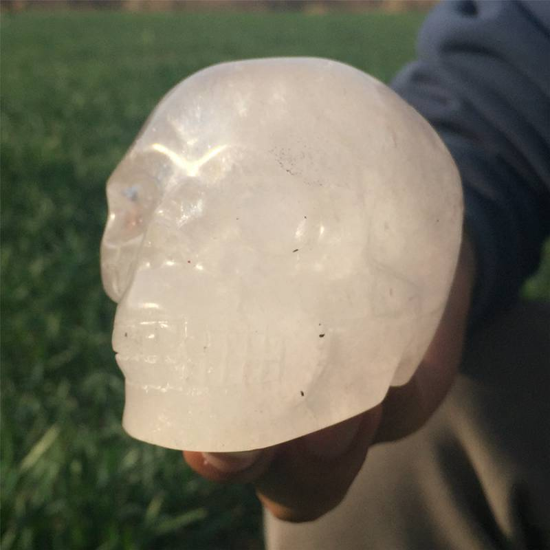 0.46kg Natural clear quartz skull carved Quartz Crystal skull Healing