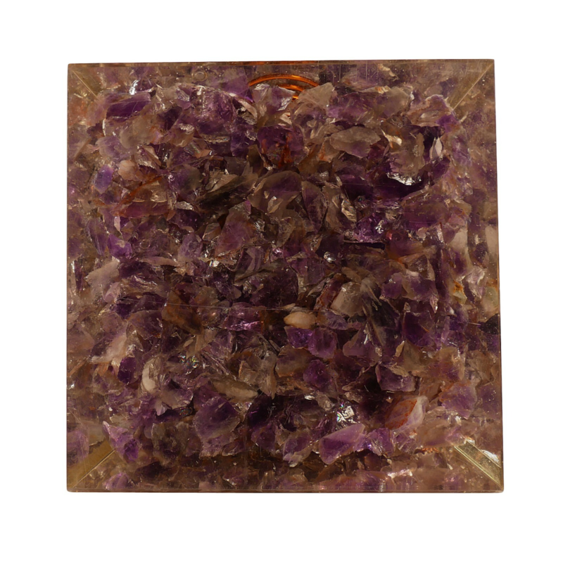 Amethyst Flower Life Orgone Pyramid Reiki Orgonite Healing Free Shipping