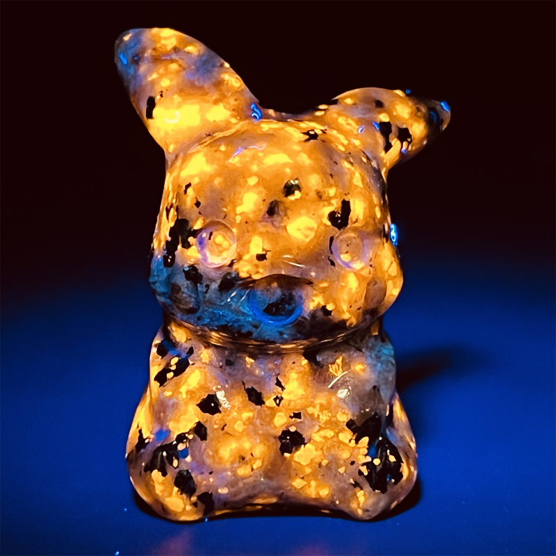 1.5" Natural quartz carved Pikachu skull Quartz crystal skull reiki healing