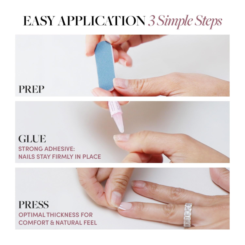 Glamnetic Press On Nails - Rock Candy | Trendy Short Almond Nails with Metall...
