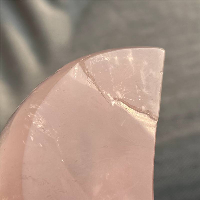 0.2kg Natural rose quartz moon ashtray carved Quartz Crystal skull Healing