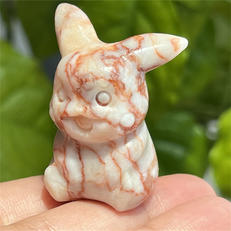 1.5" Natural quartz carved Pikachu skull Quartz crystal skull reiki healing