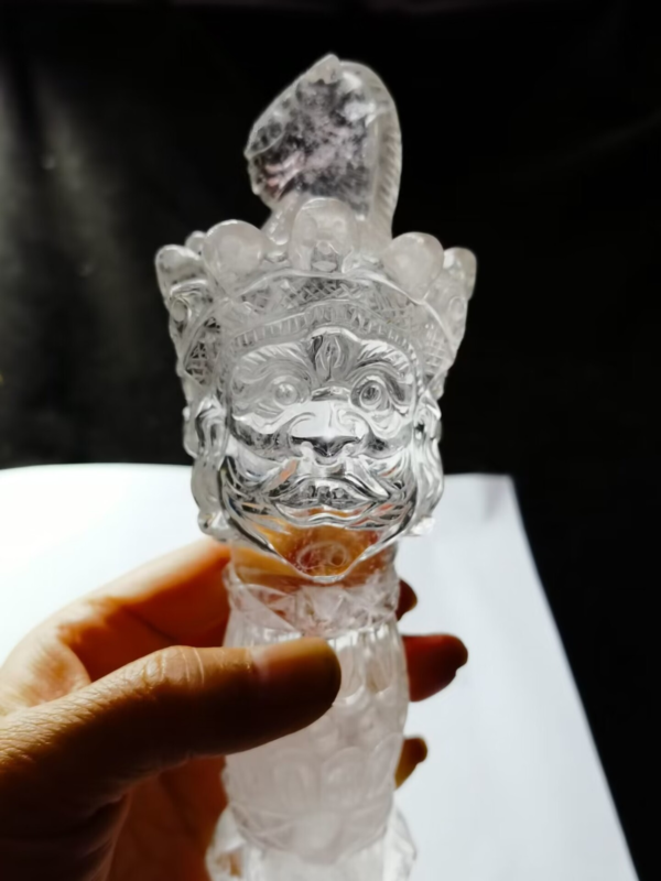 Giant Tibetan High Altitude Clear Quartz Crystal Amulet Dorje Vajra Phuba 10.2&apos;&apos;