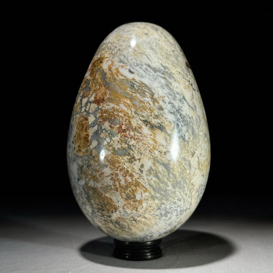 Beautiful Egg-Shaped Maligano Jasper on custom stand - Maligano Jasper - Height: 14 cm - Width: 7 cm- 2400 g