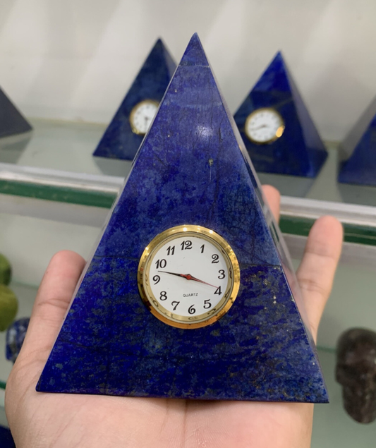600-Gram  Good Quality Lapis Pyramid clock Antique From Afghanistan