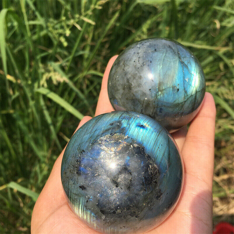 TOP 60mm+Natural rainbow labradorite sphere  quartz crystal ball gem healing 1PC