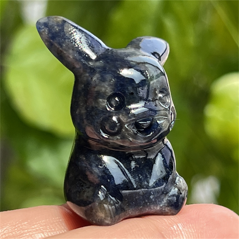 1.5" Natural quartz carved Pikachu skull Quartz crystal skull reiki healing