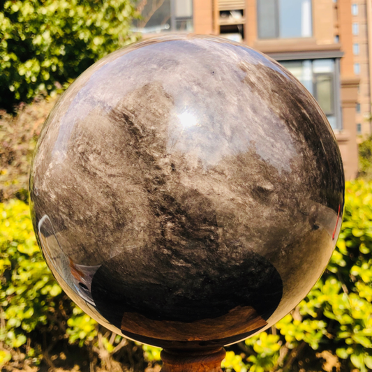 11.35LB Natural Silver Obsidian Quartz Crystal Ball Sphere Healing HH302